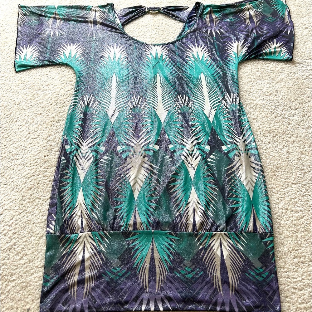 Baby Phat Green and Purple Bubble Style Dress